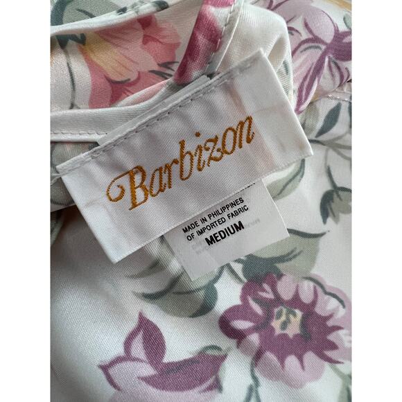 Barbizon White Floral Satin Chemise Night Dress M - Picture 7 of 8